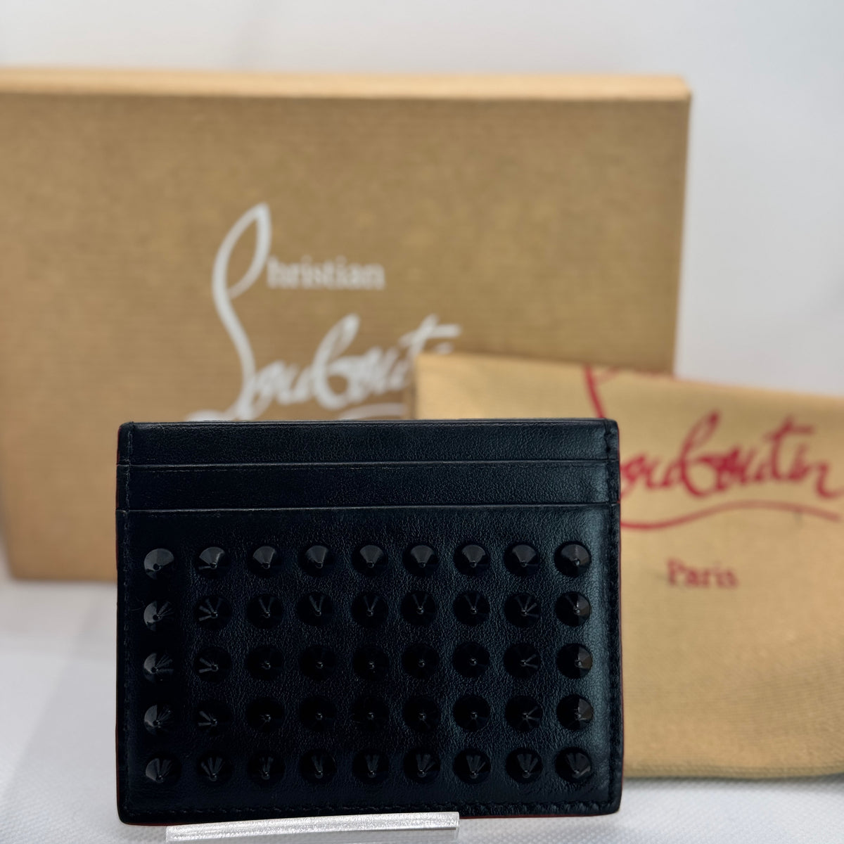 Christian Louboutin（クリスチャン ルブタン）スタッズ カードケース ブラック